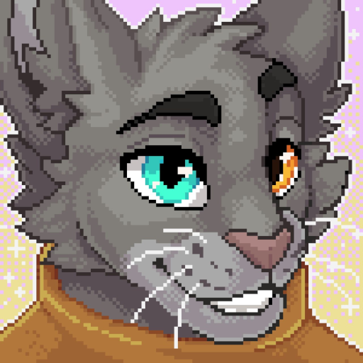 Pixelart icon of my fursona Raz